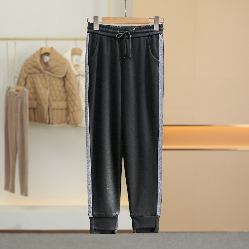 [Hang * Alergia] Inverno novo estilo marca retirada gabinete feminino Casual costura rendas tornozelo estreito