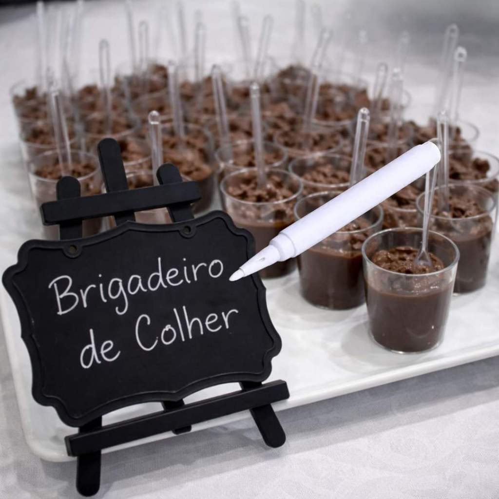 Kit 10 Mini Cavalete Preto Lousa Centro Mesa Cardápio Festa