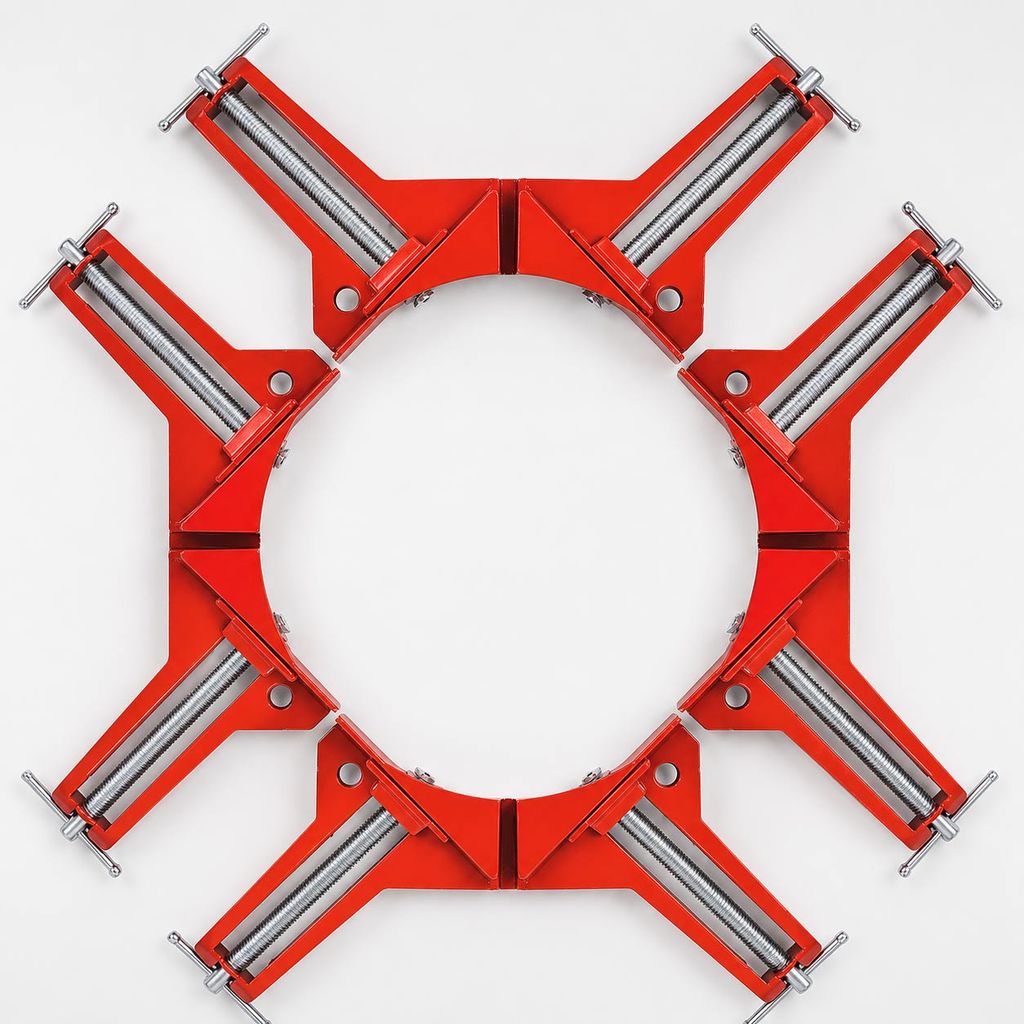 Jogo com 4 Grampos Sargento Angular 90 Graus 75mm Esquadro Dupla Morsa para Marcenaria Charbs