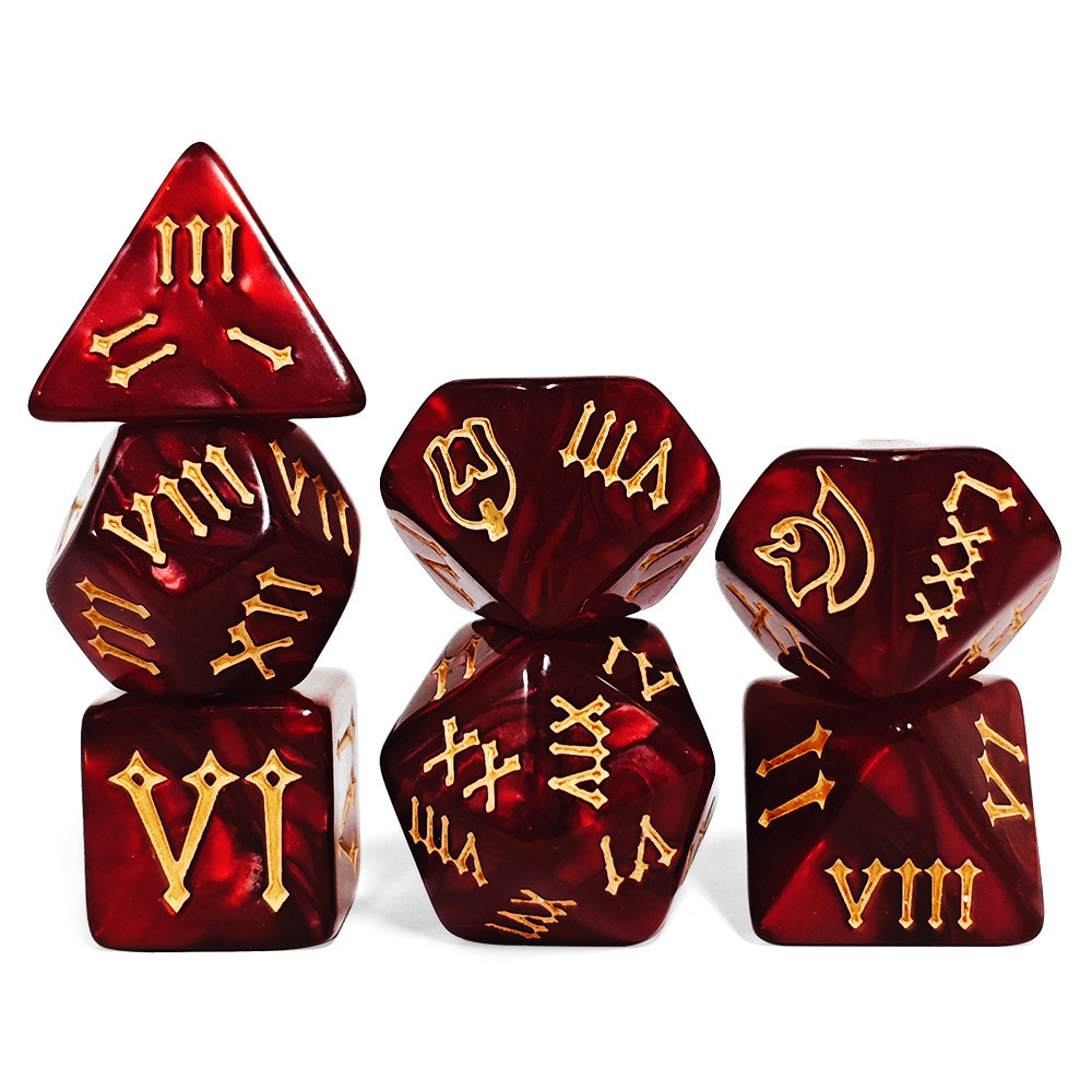 Conjunto De 7 , DND , RPG , 7 Peças De Dados De Poliedro Estilo Cristal Para Jogo De Mesa Algarismos Romanos