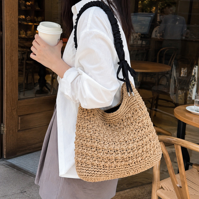 Sacola de tecido Bolsa de palha Bolsa de praia Bolsa de ombro Bolsa Crossbody