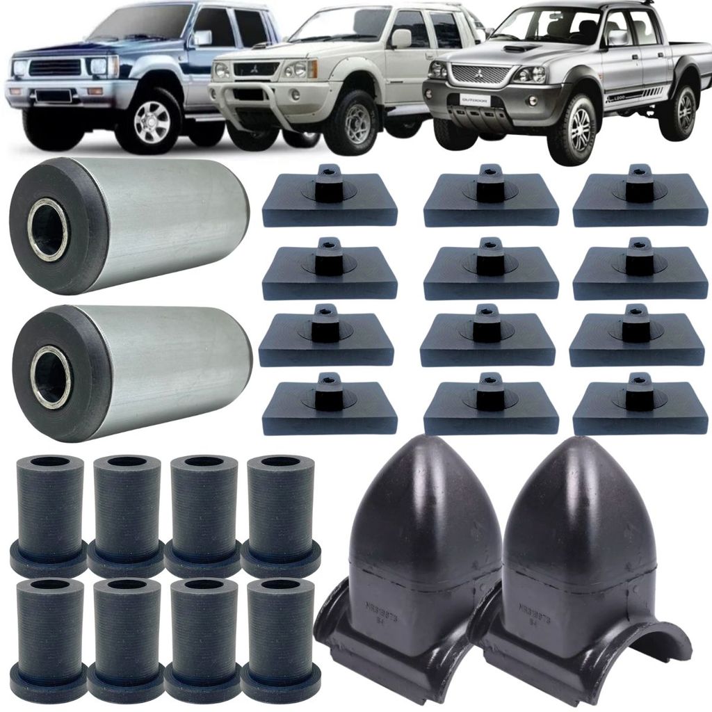 KIT BUCHA CALÇO BATENTE FEIXE MOLA SUSPENSÃO L200 QUADRADA SPORT OUTDOOR 92 A 12
