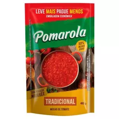 Molho de Tomate Pomarola Tradicional Sachê 460g Embalagem com 24 Unidades