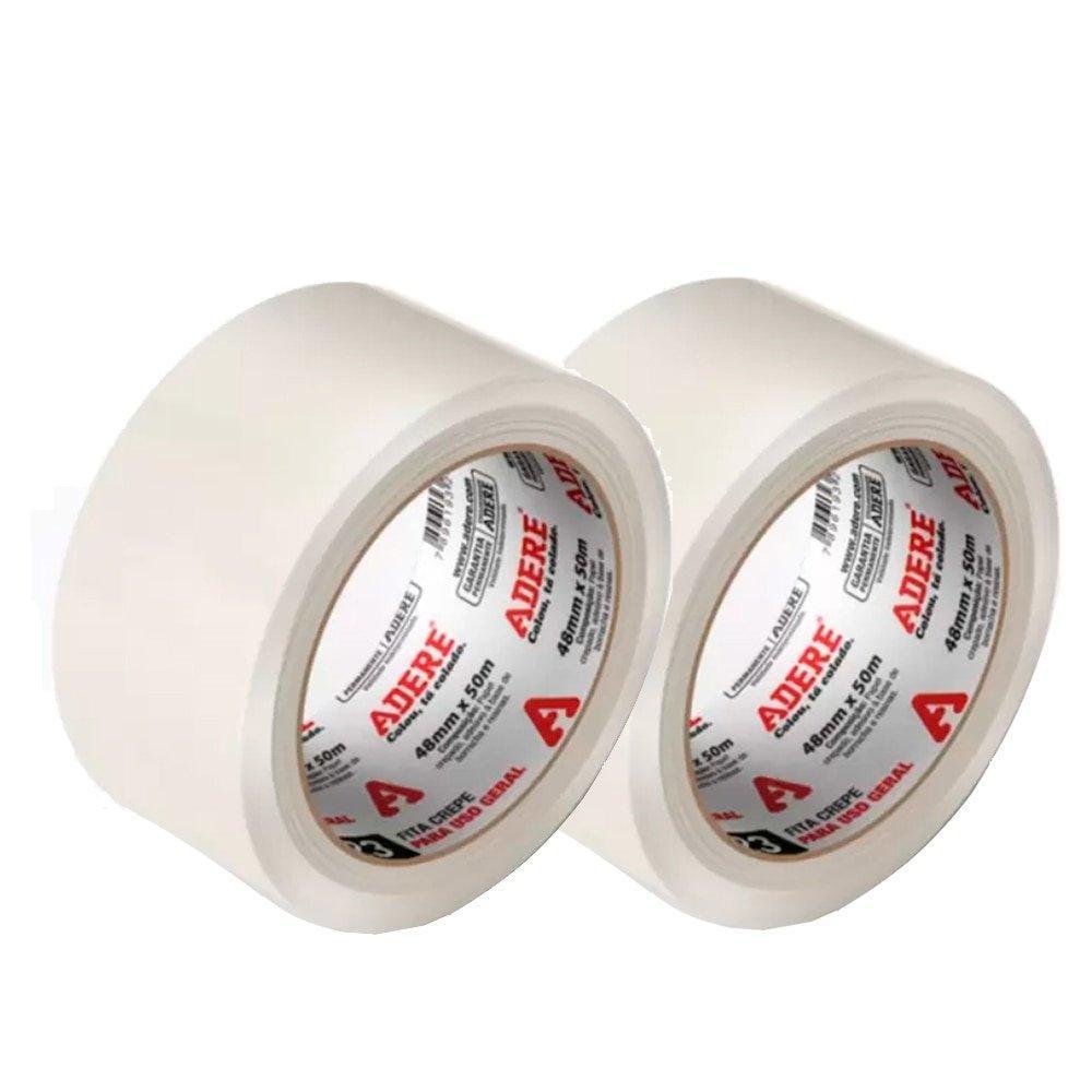 Fita Crepe Adere Uso Geral 423 | 48mm x 50m Embalagem com 2 Unidades