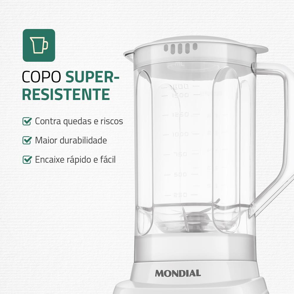 Liquidificador Pratic Power Mondial Branco 550W L-97-W · foto 2