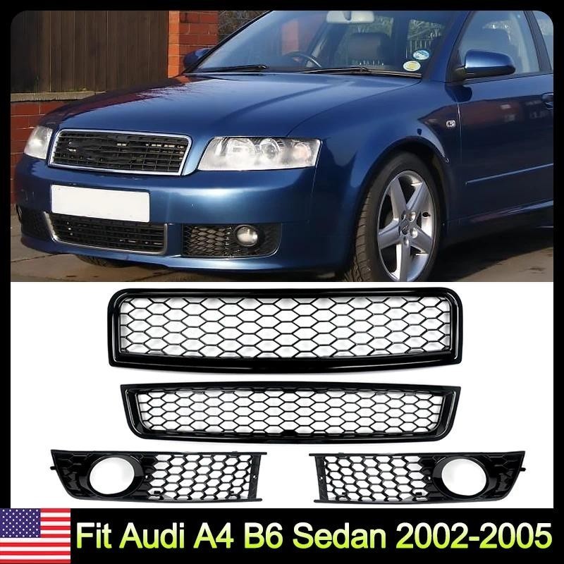 Favo De Mel Para Audi A4 B6 Sedan 2002-2005 Grade Frontal Superior Inferior Lâmpada De Neblina