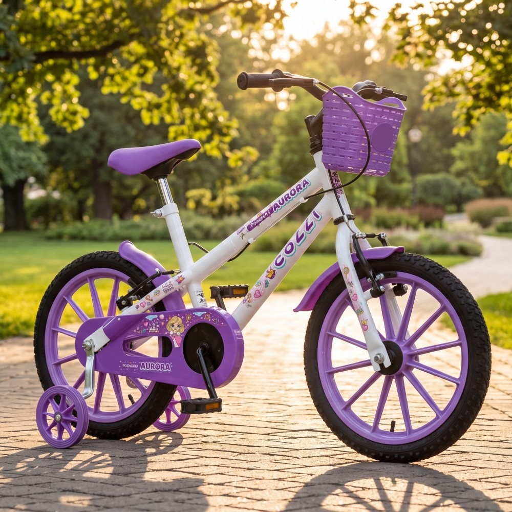Bicicleta Aro 16 Infantil Aurora Princess Colli — imagem 2 de 2