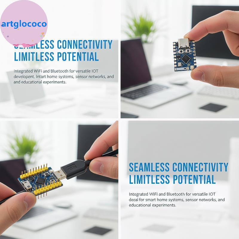 Artglococo ESP32C3 PRO MINI Placa 1 Conjunto ESP32C3FH4 Chip Módulo Wi-Fi Profissional Para Hobbyistas Eletrônicos Desig