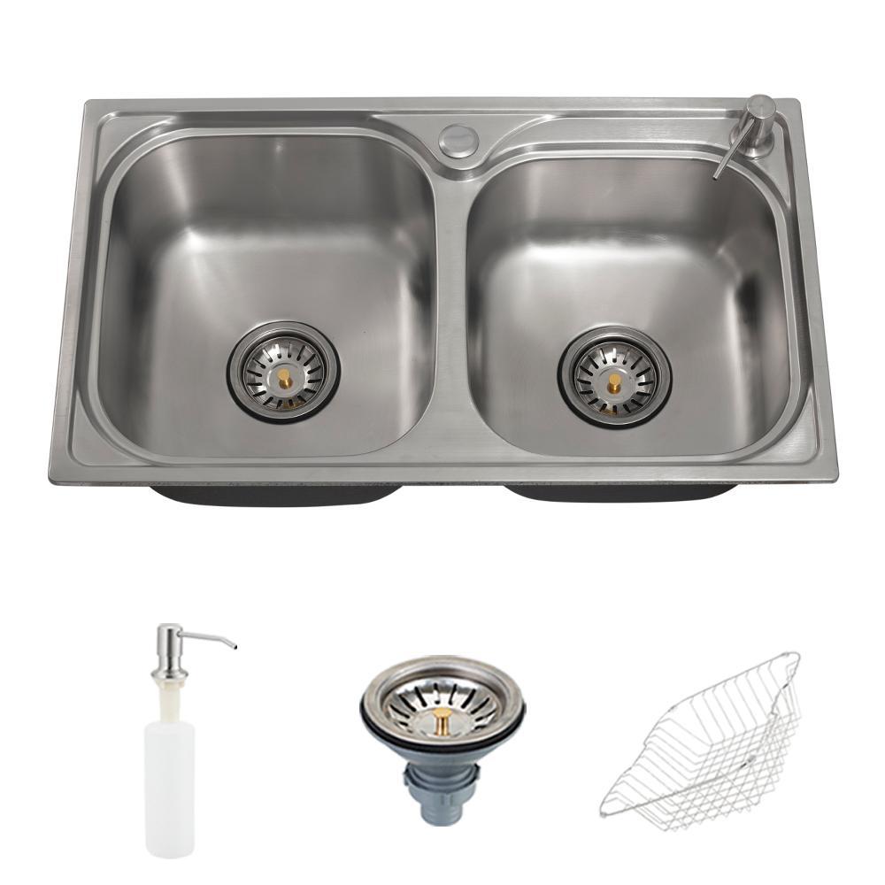 Cuba Dupla Ticunas 39x68cm Aço Inox Pingoo