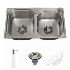 Cuba Dupla Ticunas 39x68cm Aço Inox Pingoo