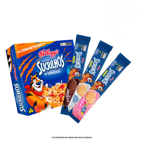 Combo Biscoito Recheado Sucrilhos Sabores Sortidos 85g + Cereal Sucrilhos Original 1kg