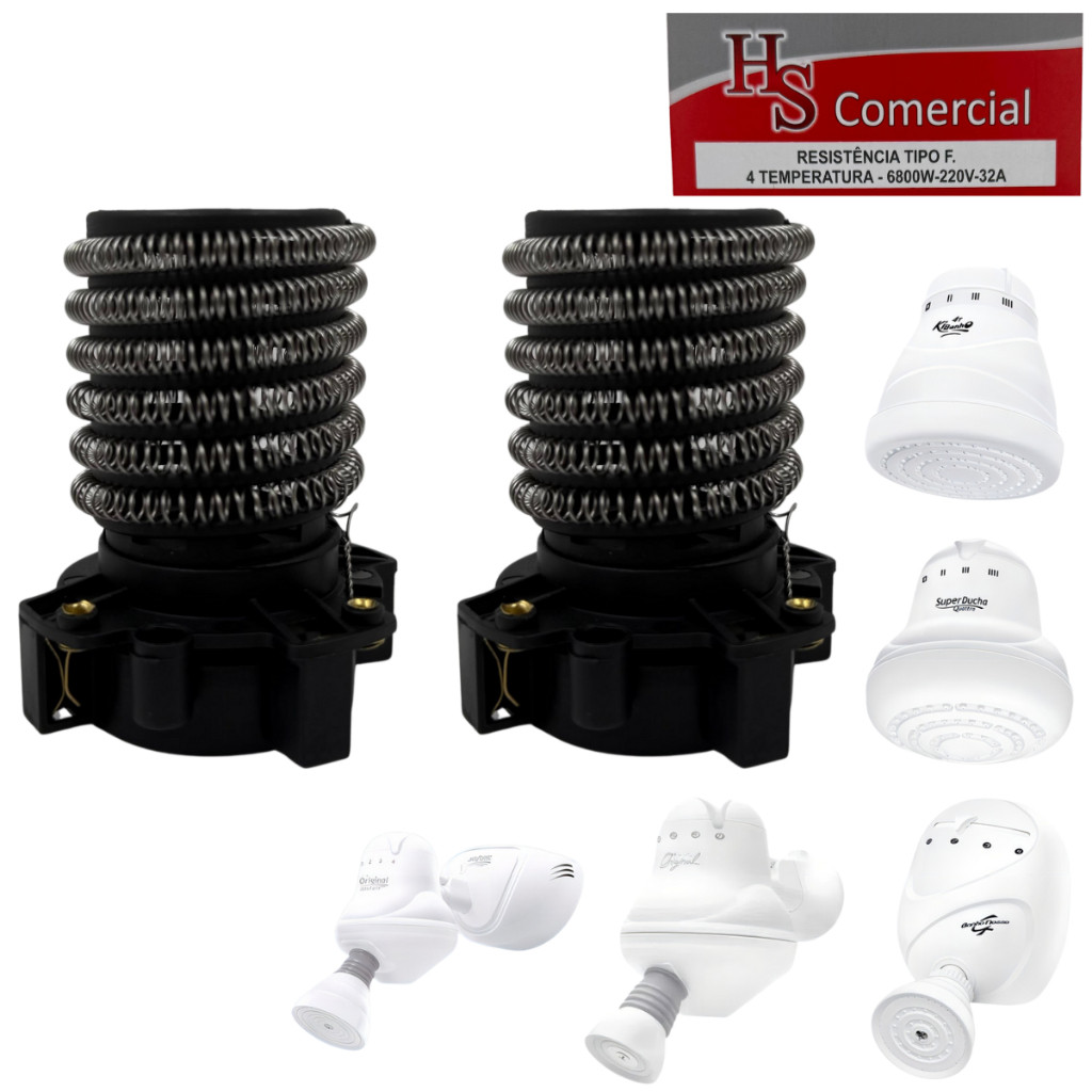 Resistência Ducha Fame 4T 6800W 220V - Ducha Kibanho 4T e Jato Forte,  Ducha Quatro Super e Original