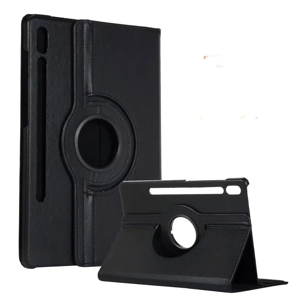 Capa Case Tablet Couro Flip Giratória Preta Case Flip Com Suporte Para Galaxy Tab S9 11" Pol Preta