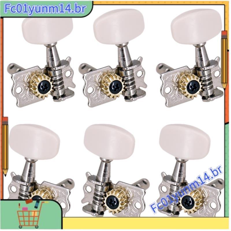 6 Pçs 3R3L Guitarra Tuning Pegs Cabeças De Máquina Aberta Acústica Folk Peg Tuners Parte