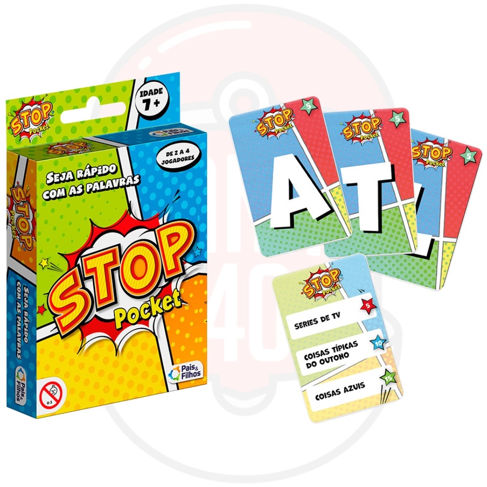 JOGO STOP POCKET PAIS E FILHOS CARTAS BRINQUEDOS ADEDONHA DESAFIO CRIANÇAS PERGUNTA PALAVRAS MESA & · foto 2