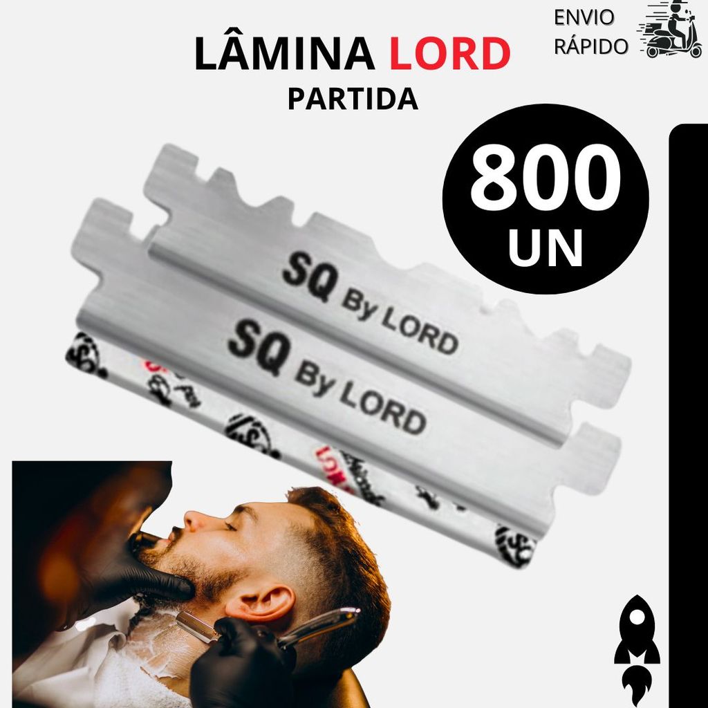Meia Lâmina Lord Platinum Platinum Para Navalha e Navalhete 200 a 800 Unidades Uso Profissional