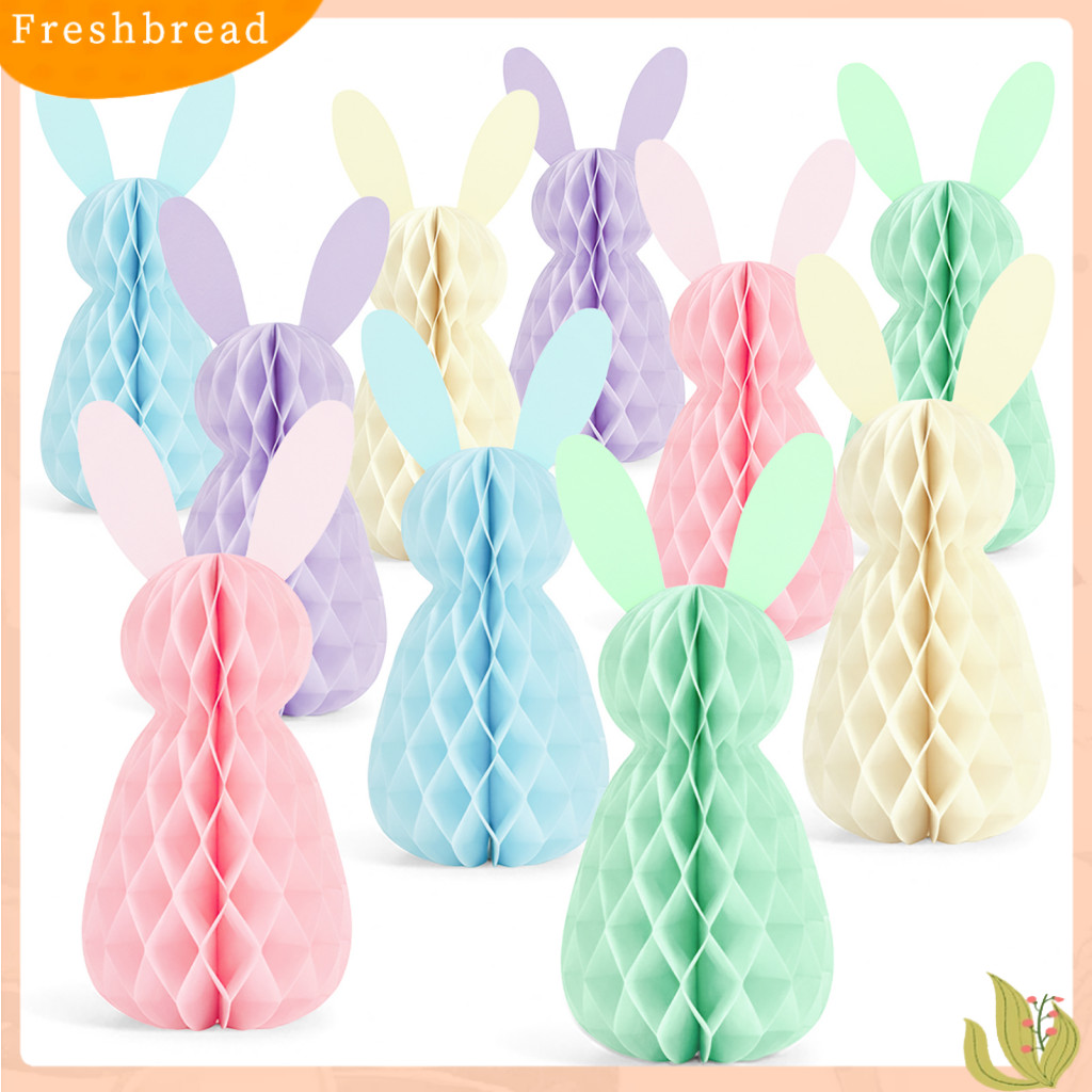 5 Pcs Easter Bunny Honeycomb Centerpiece 3d Paper Rabbit Ornaments Spring Festival Table Decoration for Home Office Kitc