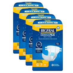 Kit 4 Fralda Bigfral Derma Plus Noturna G 7 Unidades