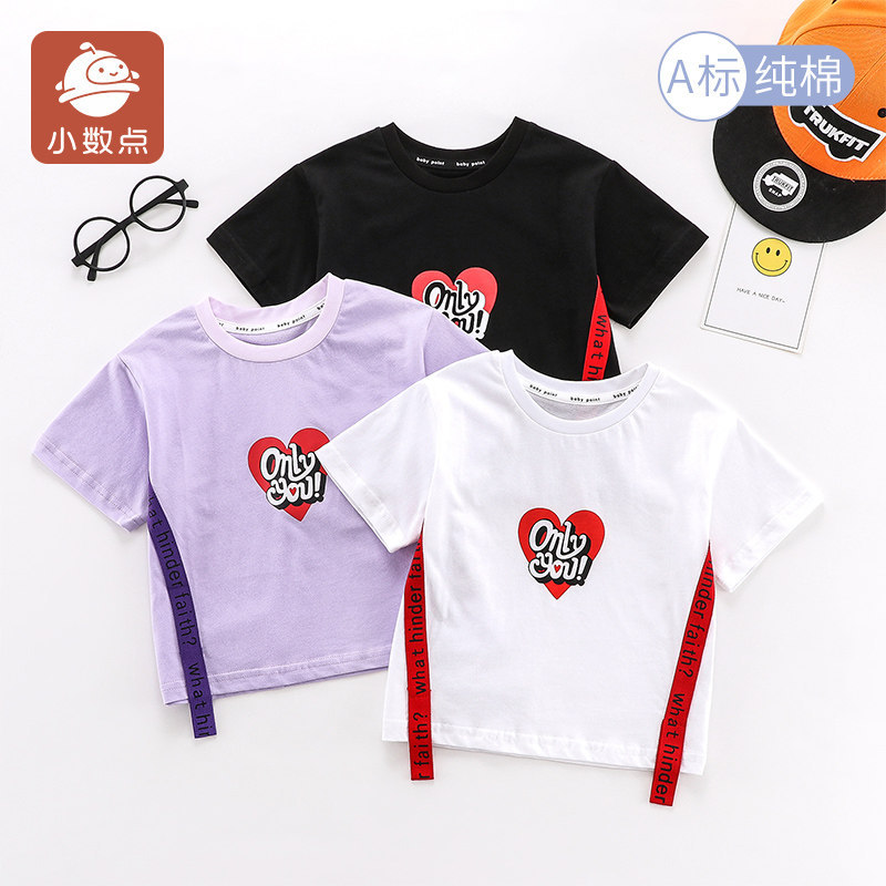 Pequenos pontos meninos meninas camisetas verão novo estilo verão crianças de manga curta bebê puro algodão em torno do 