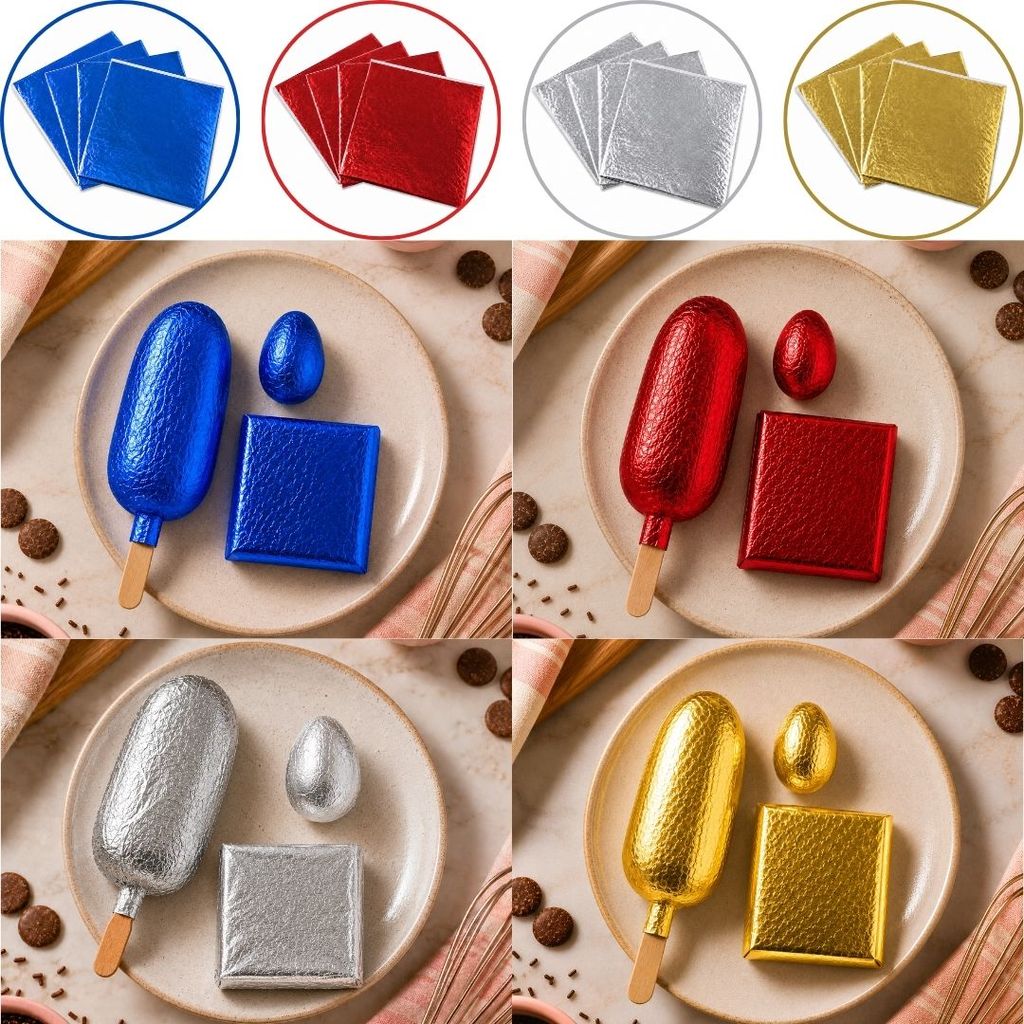 100~400 FOLHAS PAPEL CHUMBO MISTO 18X19,5 CM P/ BOLO GELADO CHOCO