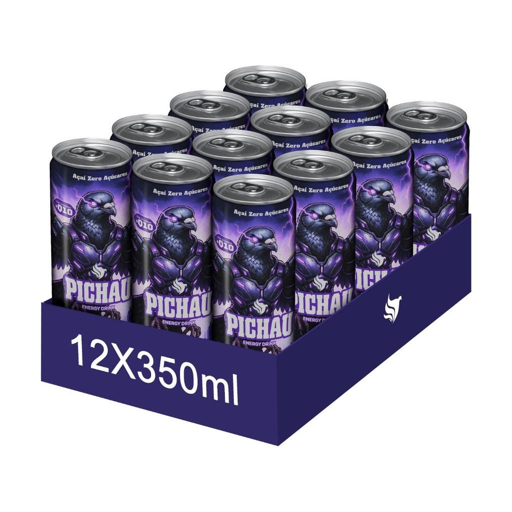 Pack Energetico Pichau Açai Zero, 350ml, Sem Açúcar, Com 12 unidades