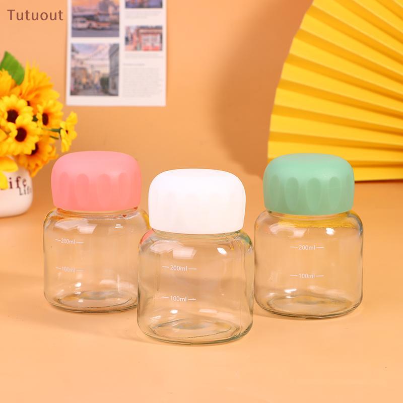TUTU Mini Garrafa De Água De Vidro 300ml Café Suco Leite Xícaras De Chá Com Escala Portátil Para Crianças Reutilizáveis