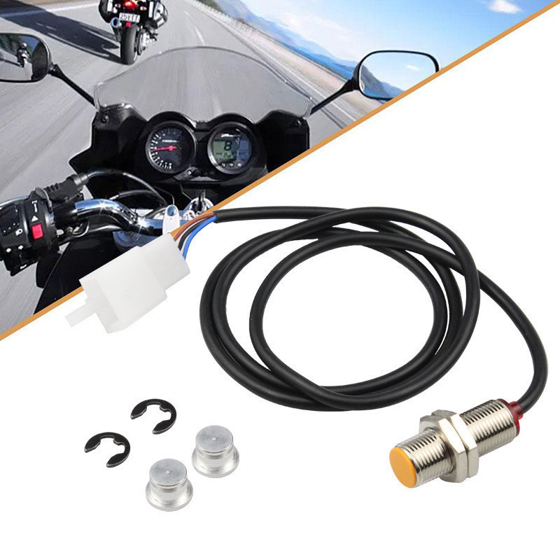 Cabo Sensor Universal 12V para Motocicleta + 2 Ímãs para Odômetro Digital de Motocicleta, ATV, Velocímetro, Tacômetro pa