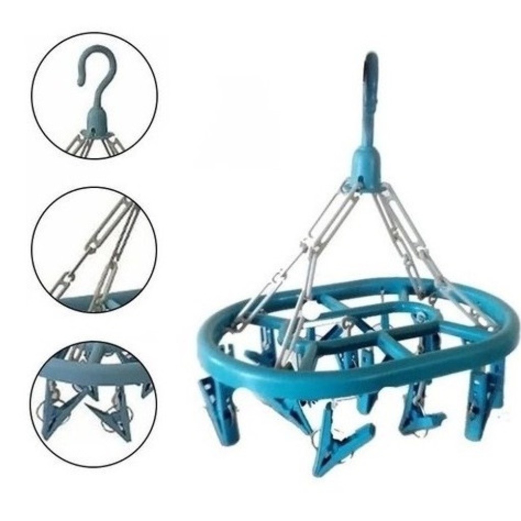 Kit Com 2 Varal Sanshin Oval Com 16 Prendedores Meias Lingerie intimas