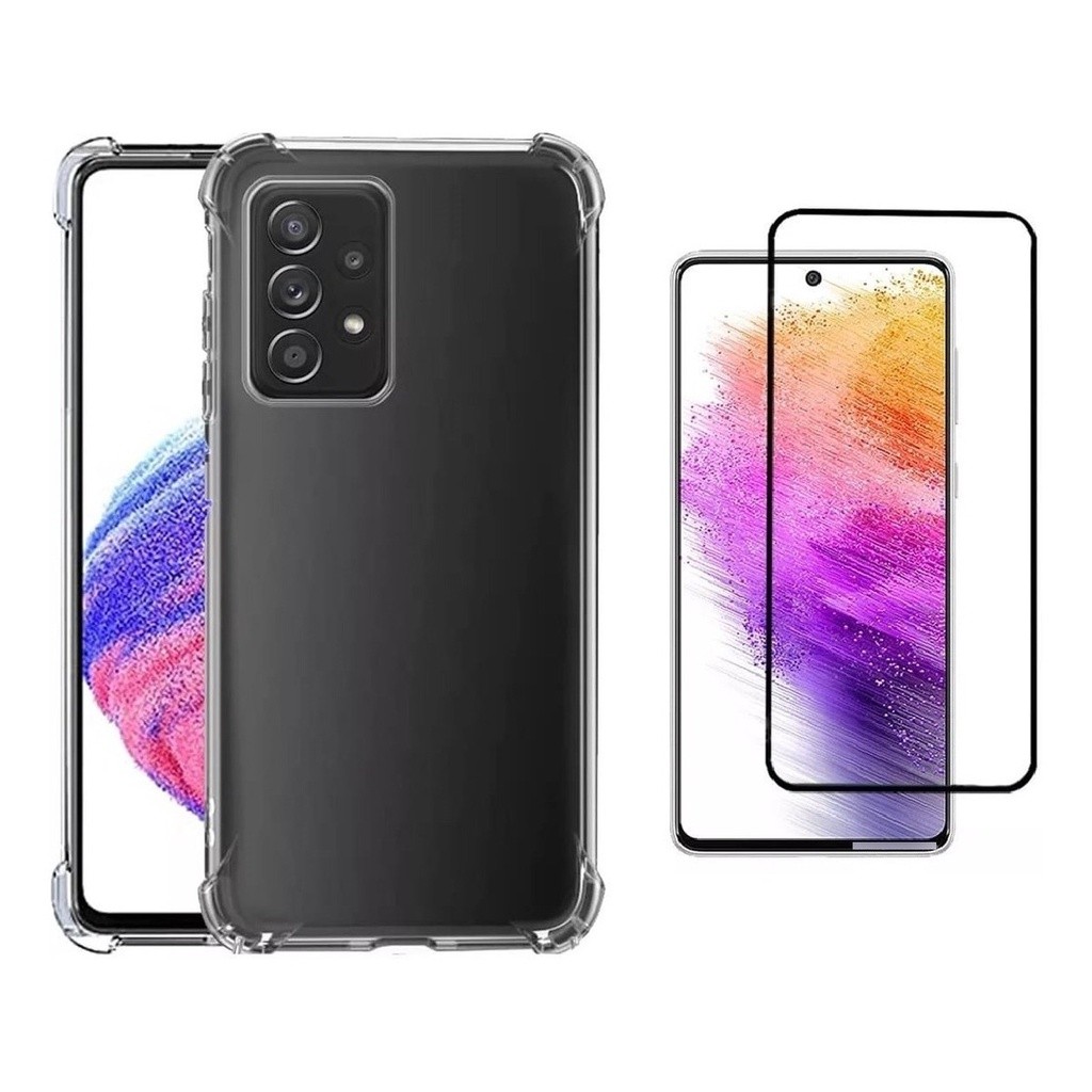 Capa Capinha Anti Impacto Para Galaxy A73 5G + Película 3D Vidro Temperado em Oferta na Shopee