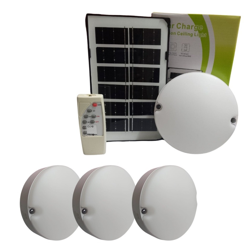Kit 3 Lampada Lampião Camping 36w Barraca Led Recarregável usb Placa Solar
