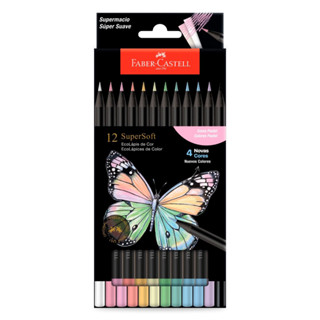 Lápis de cor Supersoft 12 cores Pastel 210745 Faber-Castell em Oferta na Shopee