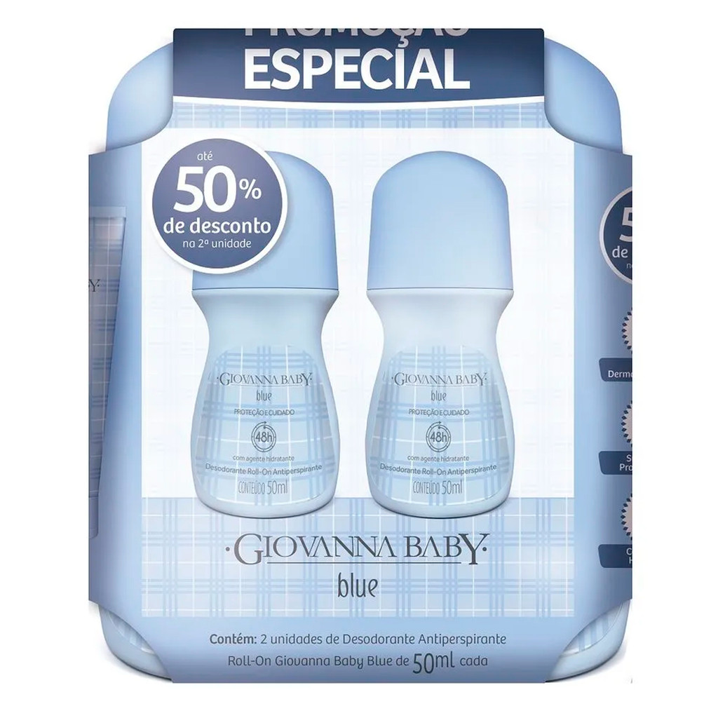 Kit Desodorante Roll-On Giovanna Baby Blue 50ml 2 Unidades em Oferta na Shopee