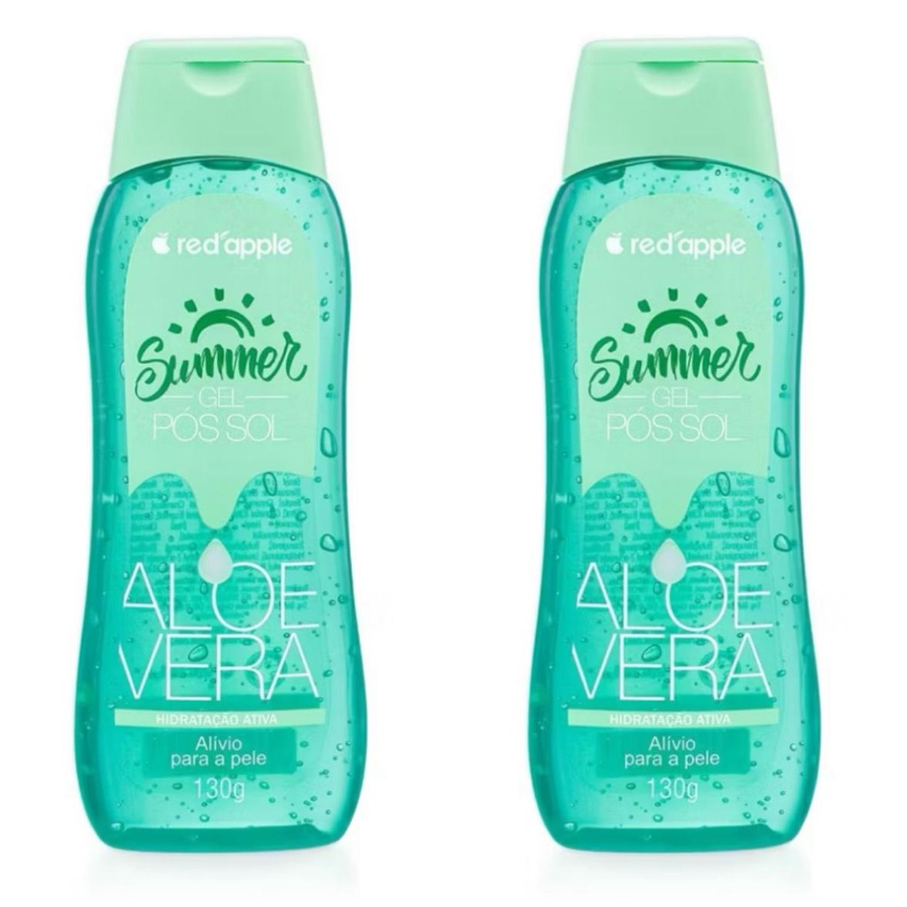 Kit 2 Gel Pós Sol Summer Aloe Vera 130g Red Apple em Oferta na Shopee