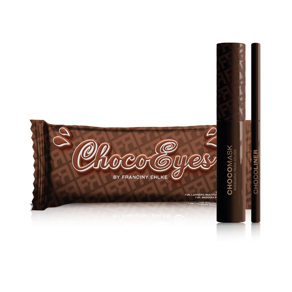 KIT FRAN CHOCOEYES MÁSCARA CILIOS MARROM E LÁPIS MULTIFUNCIONAL BY FRANCINY EHLKE em Oferta na Shopee