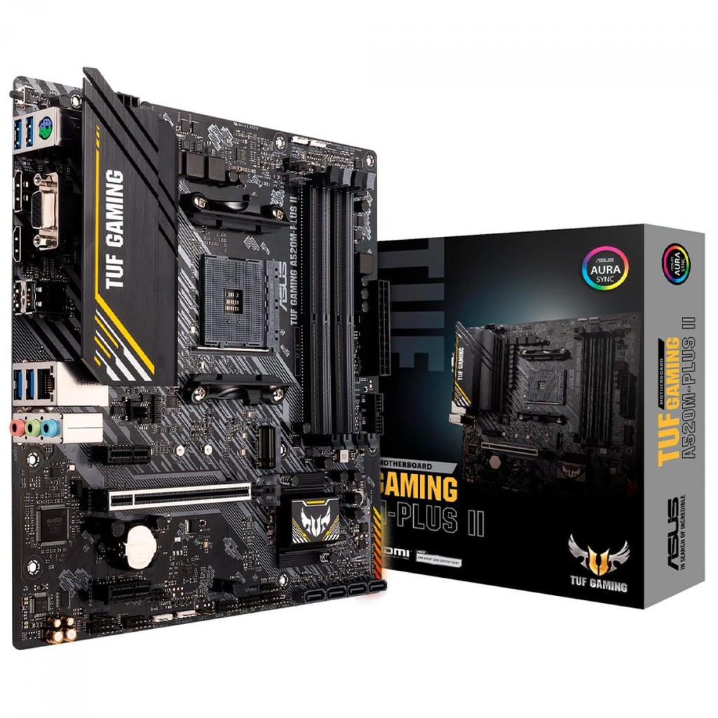 Placa Mãe Asus TUF Gaming A520M-PLUS II, Chipset A520, AMD AM4, mATX, DDR4, 90MB17G0-M0EAY0 em Oferta na Shopee