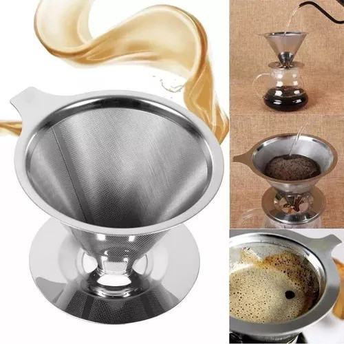 Filtro De Café Coador Inox 103 Reutilizável Café Mais Forte e Sustentável Coador de Café Aço Inox  Permanente