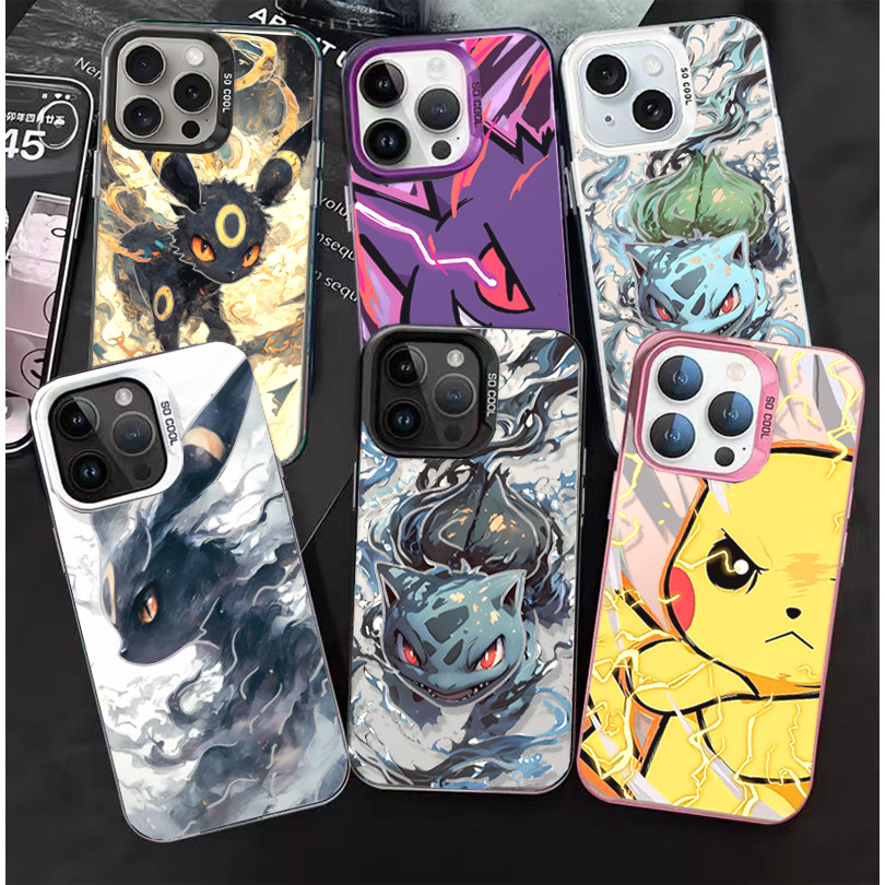Capa De Telefone Para Samsung Galaxy S25 S24 S23 Ultra S24FE S23FE S20FE Bonito Pokemon Pikachu Gengar Fosco Dos Desenho