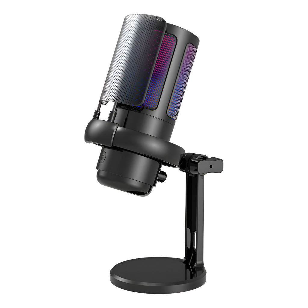 Microfone Gamer Condensador Profissional De Mesa Led Rgb Fire Phoenix Bk-805 Plus Preto