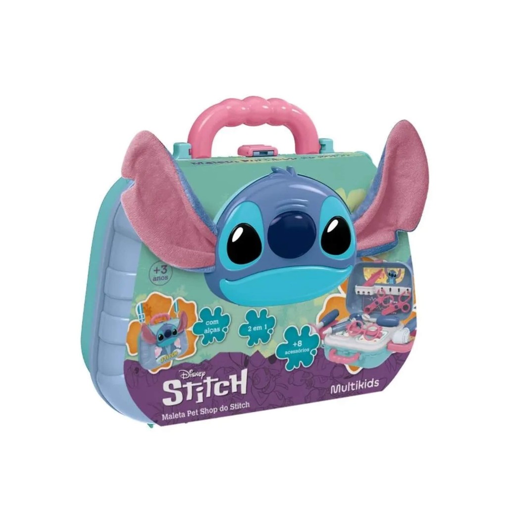 Brinquedo Infantil Maleta Pet Shop do Stitch Multikids - BR2496