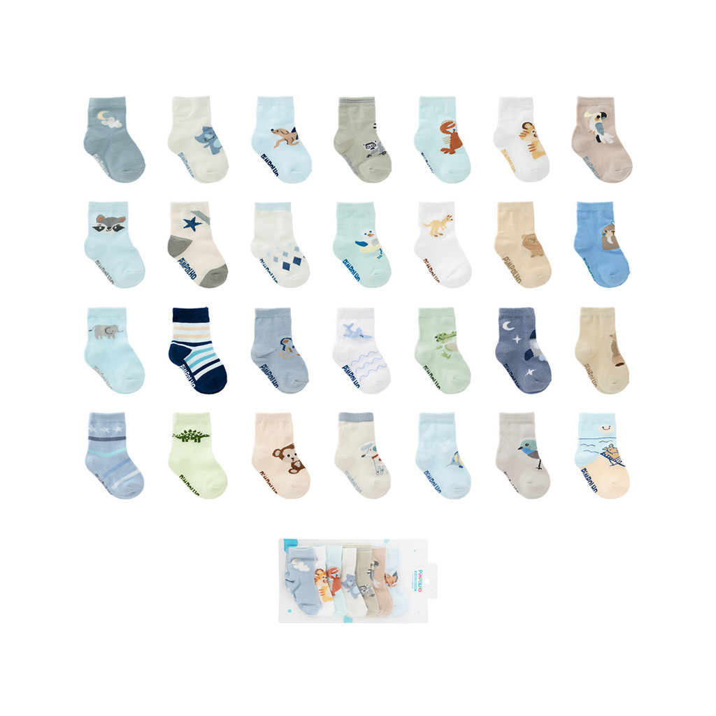 Kit 7 pares meia semaninha bebê menino Pimpolho Tamanho 16-20 (6-12m)
