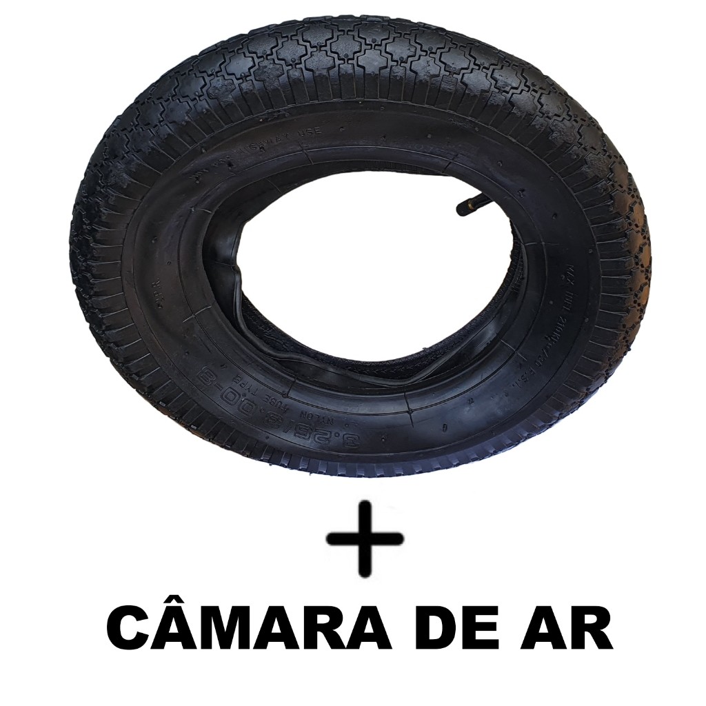 Detalhes do Pneu 3.25-8 Cargo Com Camara Inclusa Carrinho de Mao Construção Carriola