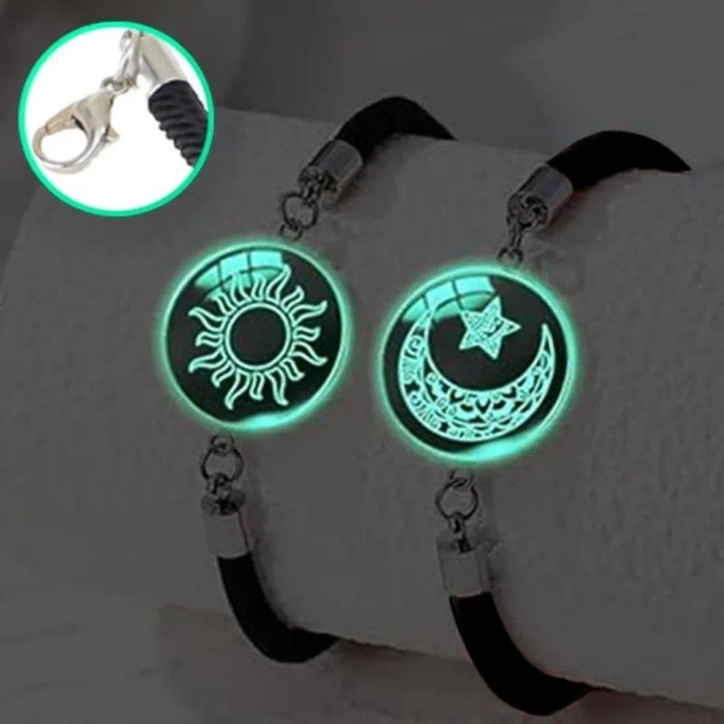 Pulseira Casal Romântica Amantes Sol Lua Do Amor Pulseiras De Mão Trançadas