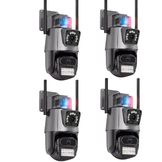 Câmera De Segurança Externa Lente V3/ICSEE Dupla ComSirene WIFI/4G 6mp Full Hd 4K 360graus Visão Not