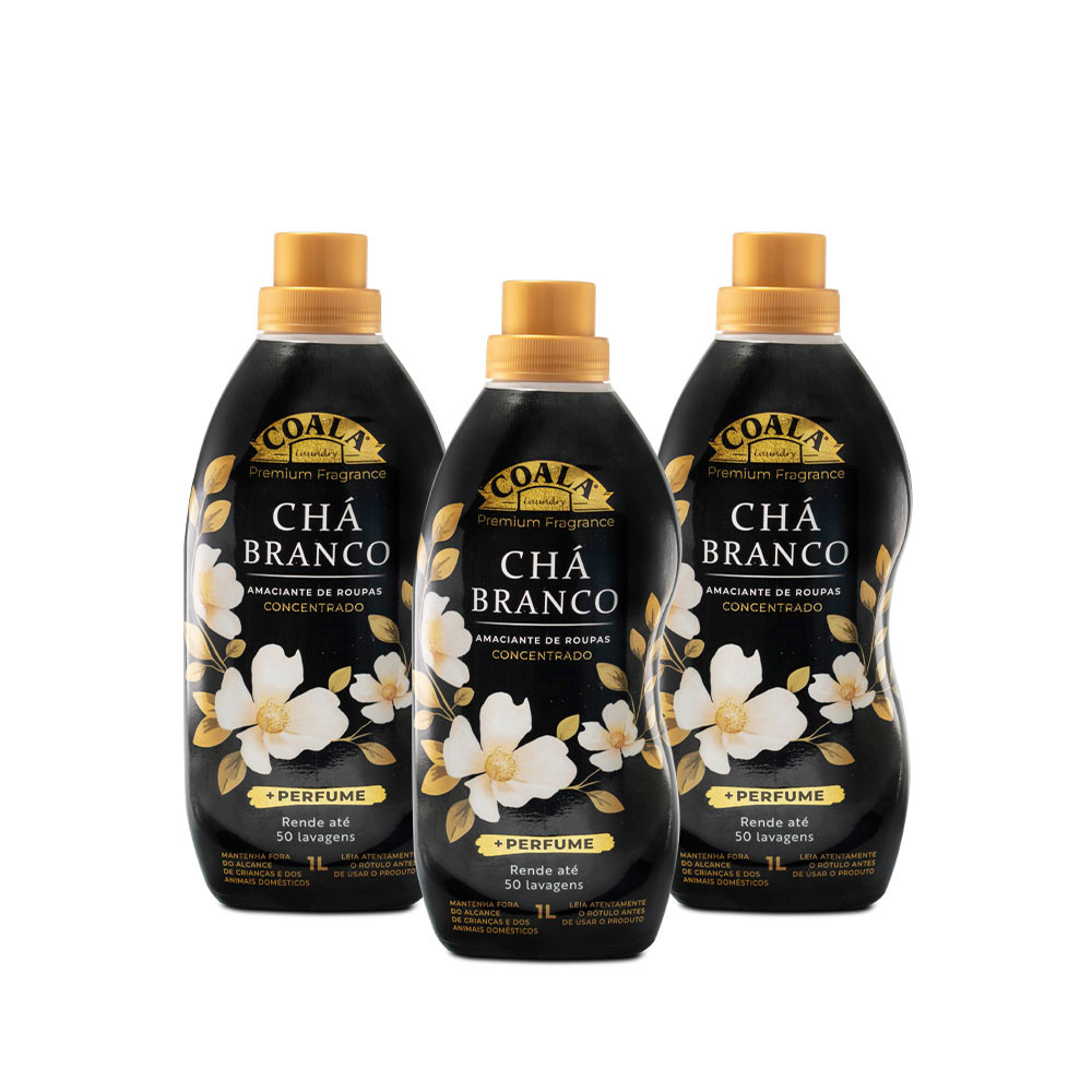 Kit Coala Laundry 3 Amaciantes - Chá Branco 1L
