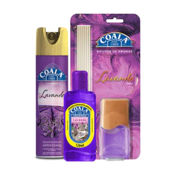 Kit Coala Aerossol + Difusor de Aromas + Limpador Perfumado de Ambientes - Lavanda