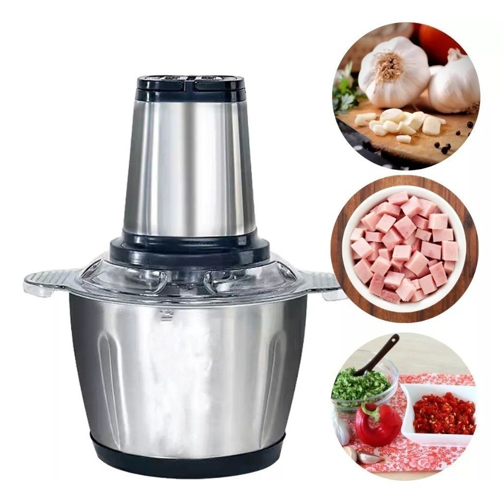 2 Litro Triturador De Alimentos Carne e Legumes Multiprocessador Elétrico 2 Modos Fácil De Limpar