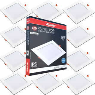 10 Painel Led Pop Quadrado de Embutir 6500W 18W Casa Teto Avant em Oferta na Shopee