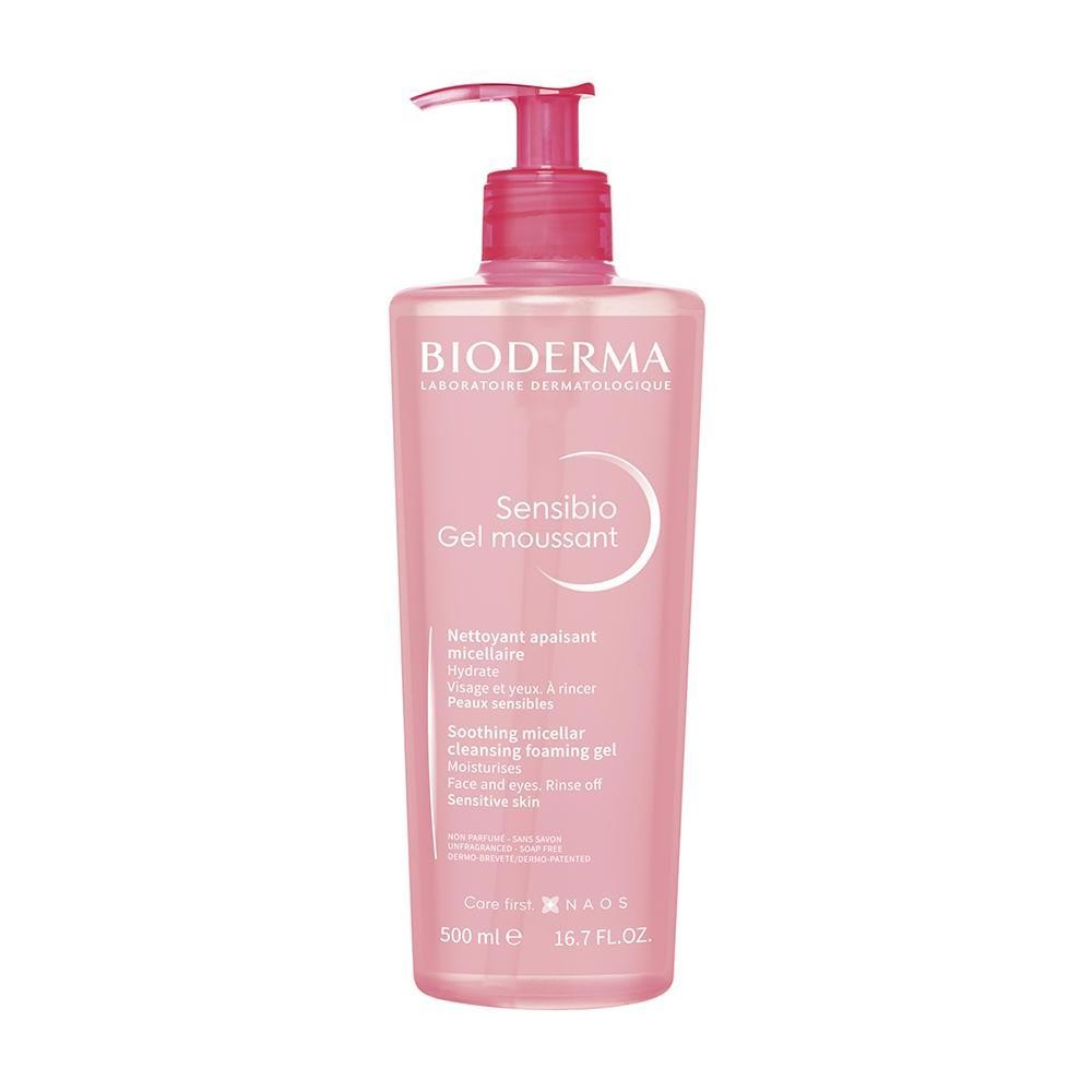 GEL DE LIMPEZA MICELAR BIODERMA SENSIBIO GEL MOUSSANT 500ML em Oferta na Shopee