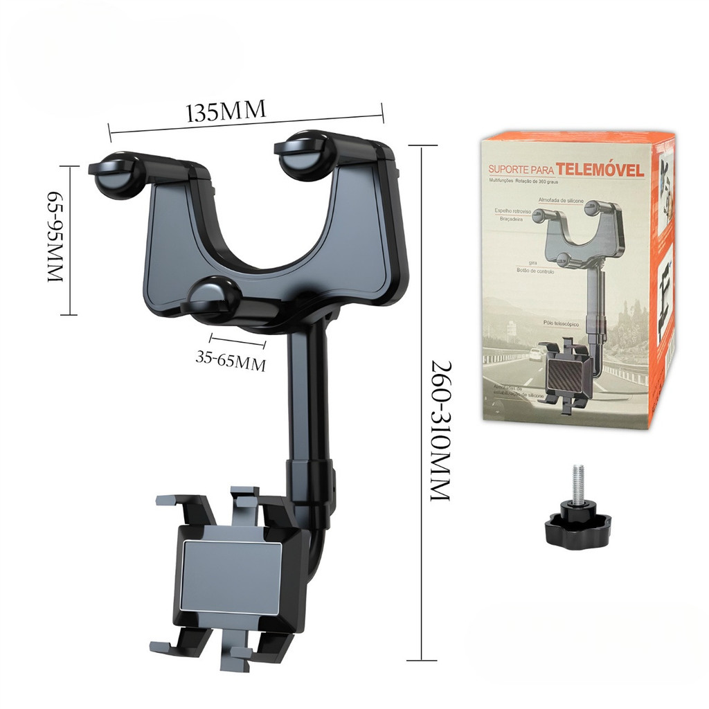 Suporte Veicular Universal Retrovisor para Celular Smartphone Ajustável Fácil Instalação