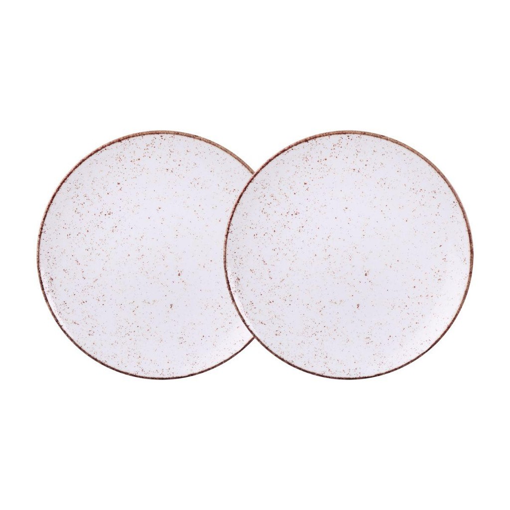 Jogo de Pratos Rasos Grande Rústico 2 Peças 28cm Porcelana Tramontina em Oferta na Shopee
